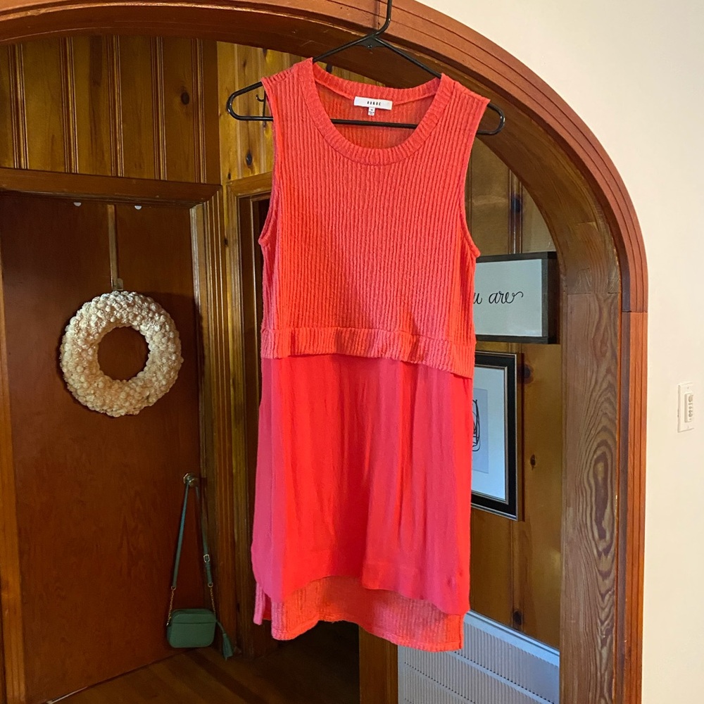 Anthropologie coral sweater detail tank!